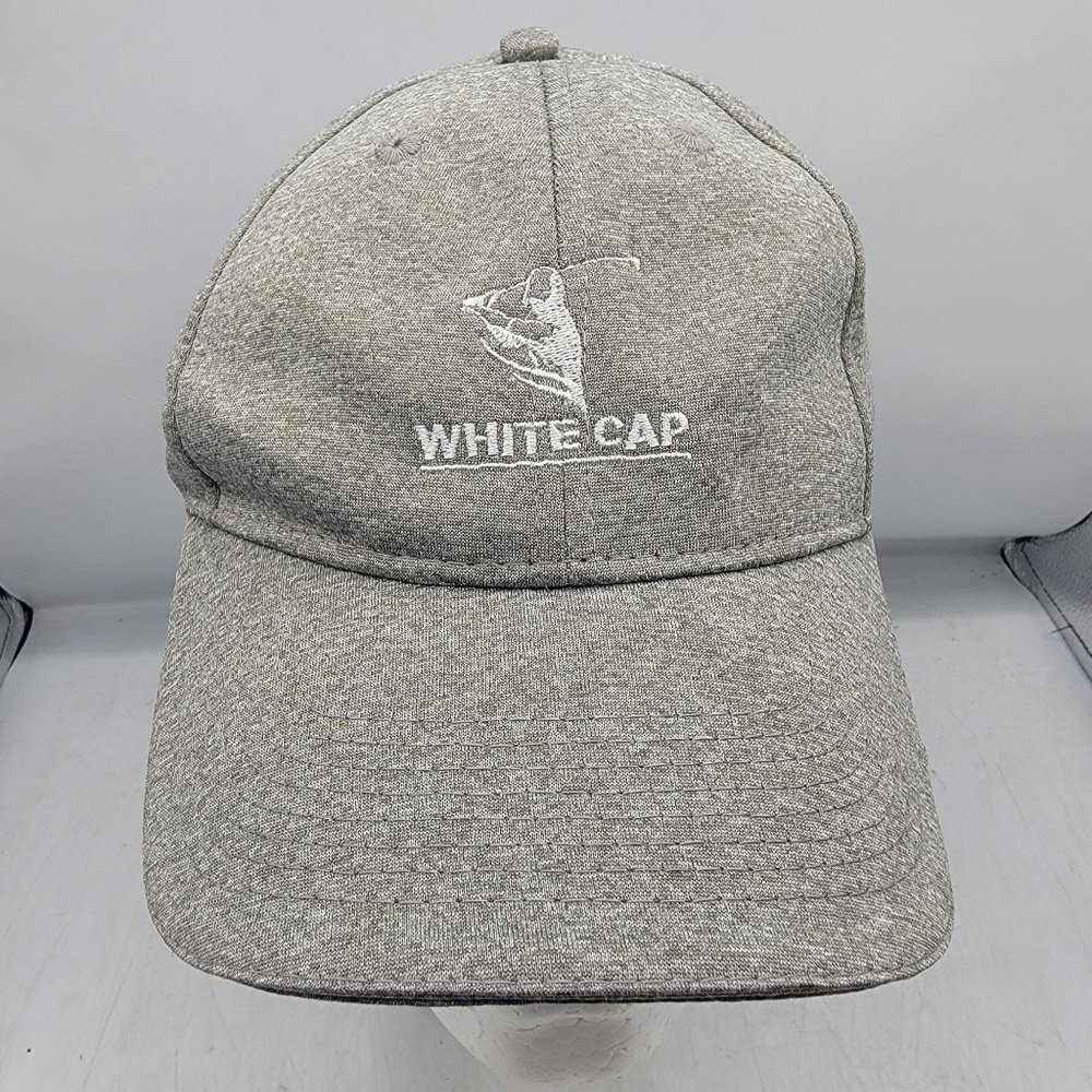 Sport Tek White Cap Gray Golf Hat Adjustable Lightweight Outdoors Casual